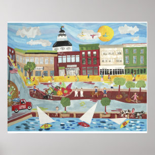 Affiche Le centre-ville d'Annapolis en été