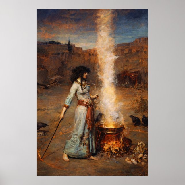 Affiche Le Cercle magique par John William Waterhouse (Devant)