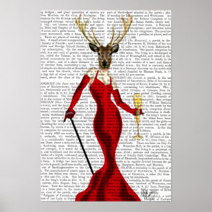 Affiche Le Cerf De Glamour En Rouge 2