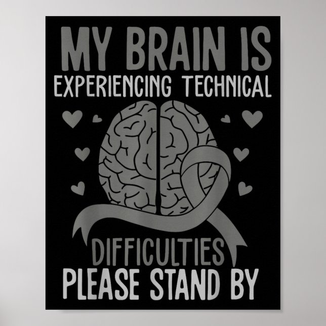 Affiche Le cerveau rencontre des difficultés techniques, r (Devant)