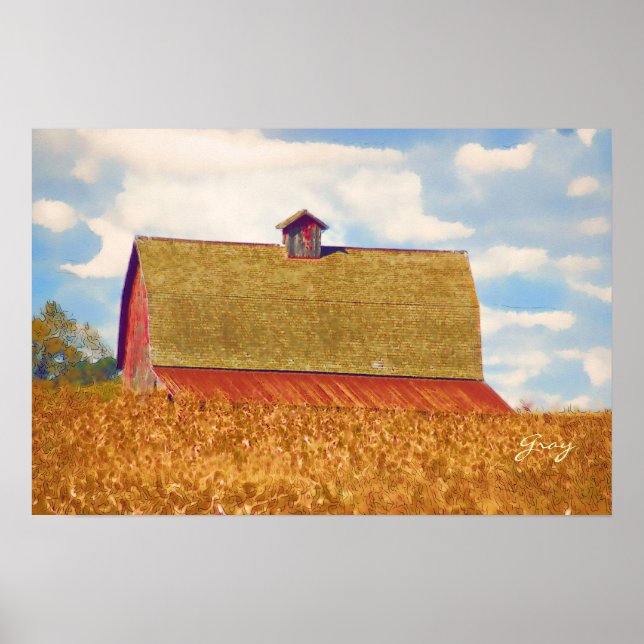 Affiche Le champ du blé (Devant)