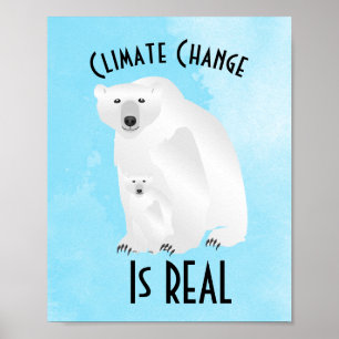 Affiche Le changement climatique de l'ours polaire est une