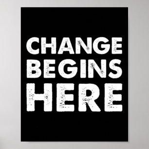 Affiche Le changement commence ici résiste à l'auto-amélio