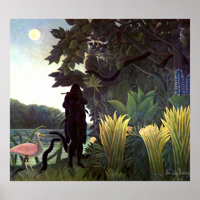 Affiche Le charmeur des serpents par Henri Rousseau (Devant)