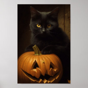 Affiche Le chat d'Halloween