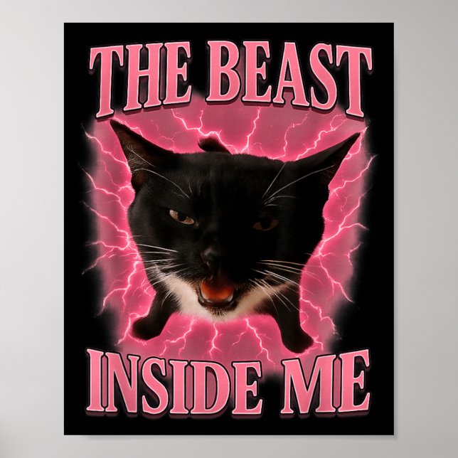 Affiche Le Chat Drôle En Moi Mème Hommes Femmes Enfants (Devant)