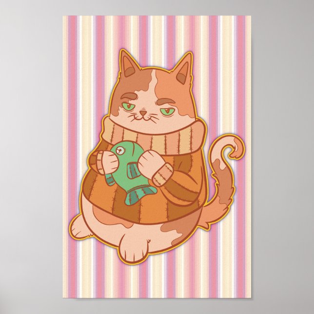 Affiche Le chat et le poisson (Devant)