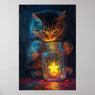 Affiche Le Chat et L'Étoile Un Rêve Attendant d'être Libér