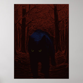 Affiche Le chat fantôme et la forêt rouge