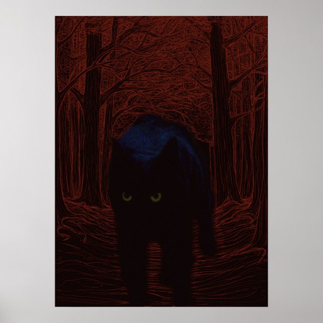 Affiche Le chat fantôme et la forêt rouge (Devant)