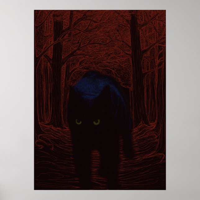 Affiche Le chat fantôme et la forêt rouge (Devant)