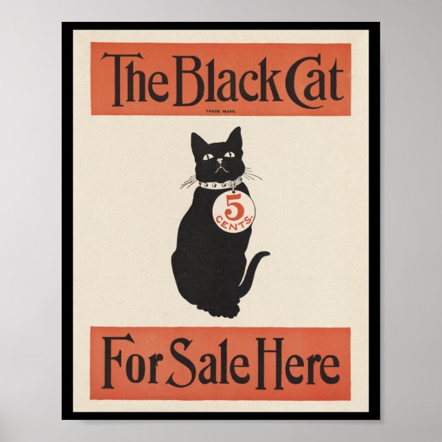 Affiche Le Chat Noir À Vendre Ici (Devant)