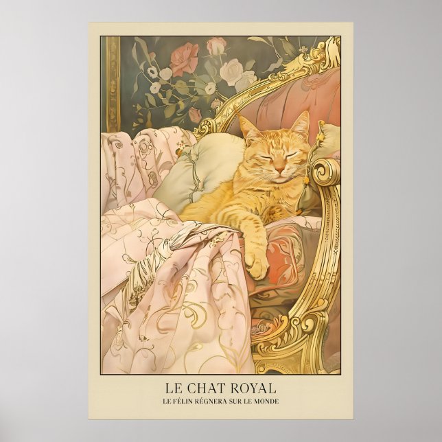 Affiche Le Chat Royal Cat Art Print French Style Feline (Devant)