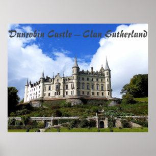 Affiche Le château Dunrobin de Sutherland - photo élégante