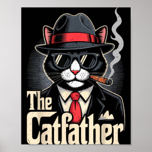Affiche Le Chatfather Chat Smoking Papa Cadeau De Fête Des