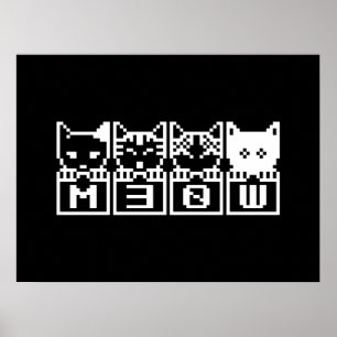 AFFICHE LE CHATS M30W 8 BITS