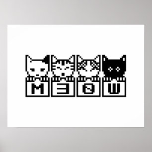 AFFICHE LE CHATS M30W 8 BITS