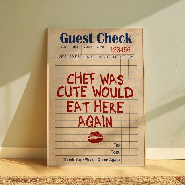 Affiche « Le Chef Était Mignon, Je Reviendrais Man (Créateur téléchargé)