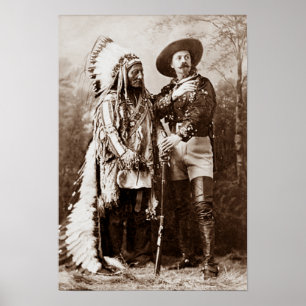 Affiche Le chef Sitting Bull et Buffalo Bill vers 1885