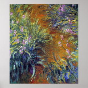 Affiche Le chemin à travers les Irises par Claude Monet