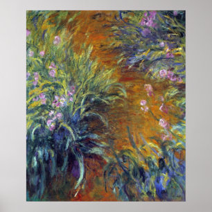 Affiche Le chemin à travers les Irises par Claude Monet