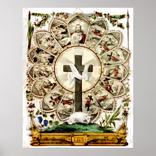 Affiche Le chemin de la Sainte Croix - 1856 (Devant)