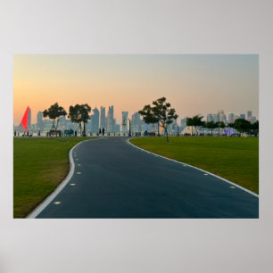 Affiche Le chemin du coucher du soleil vers l'avenir