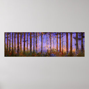 Affiche Le chemin secret du cerf - Paysage boisé étendu
