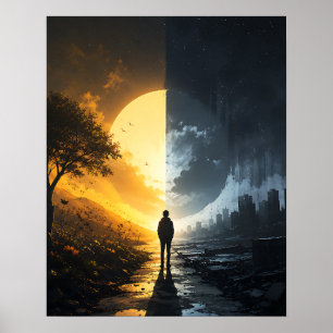 Affiche Le chemin silencieux entre la lumière et les ténèb