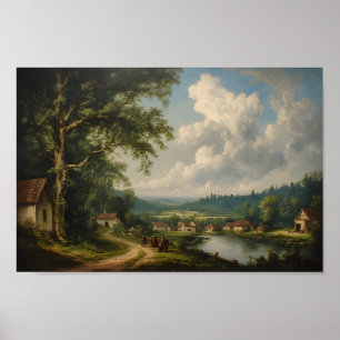 Affiche Le chêne du village — Campagne anglaise avec perso