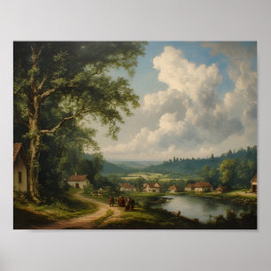 Affiche Le chêne du village — Campagne anglaise avec perso