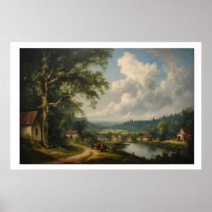Affiche Le chêne du village — Campagne anglaise avec perso