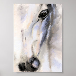 Affiche Le Cheval Blanc - Peinture Originale 