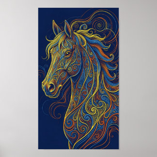 Affiche Le cheval bleu