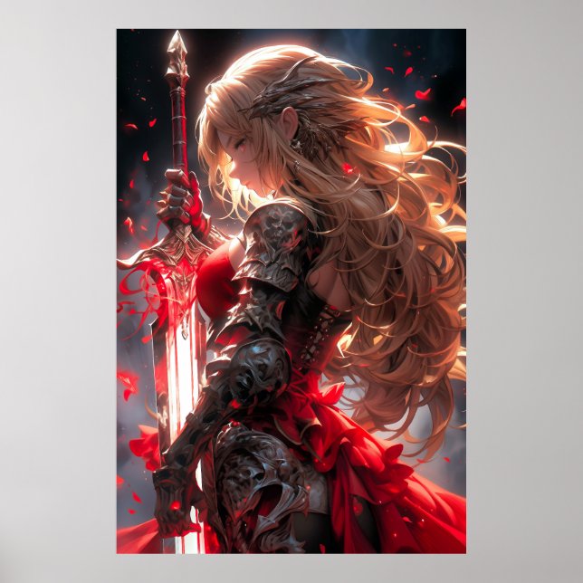 Affiche Le Chevalier Cramoisi | Princesse Guerrière d'Anim (Devant)