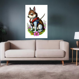 Affiche Le chevalier des chiens   Art AI