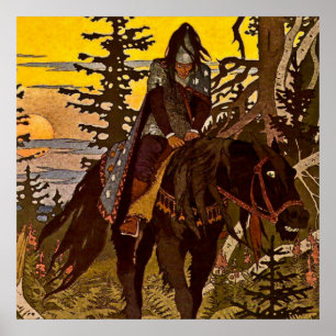 Affiche "Le Chevalier noir" par Ivan Bilibin