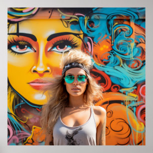 Affiche Le chic urbain - avec l'art du graffiti et le modè