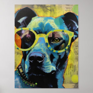 Affiche Le chien aux lunettes à pois