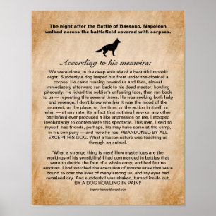 Affiche Le chien inspire Napoléon après la bataille de Bas
