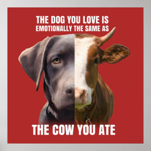Affiche Le chien que vous aimez est le même que la vache q