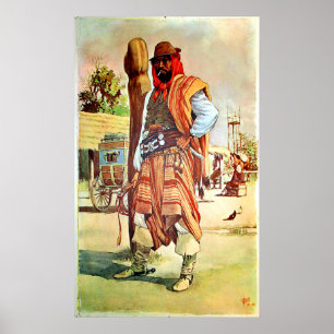Affiche Le Chili, gauchos, homme dans le costume