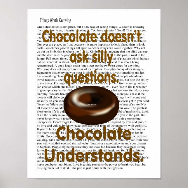 Affiche Le chocolat comprend (Devant)