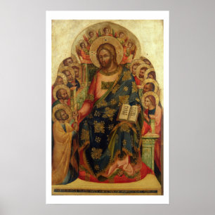 Affiche Le Christ a couronné avec des saints et des anges