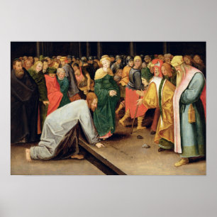 Affiche Le Christ et l'adultère rentré par femmes, 1628
