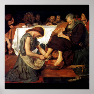 Affiche Le Christ lavant les pieds de Peter