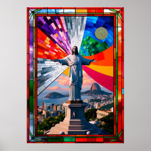 Affiche "Le Christ Rédempteur en mosaïque