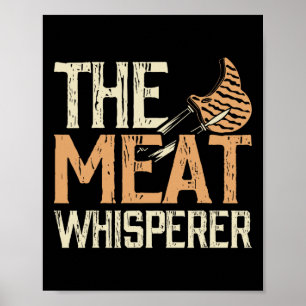 Affiche Le Chuchoteur de Viande Drôle de Grillade Vintage