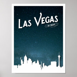 Affiche Le ciel de Las Vegas de nuit, Las Vegas, Nevada