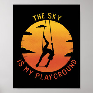 Affiche Le ciel est mon terrain de jeu Yoga aérien Aériali